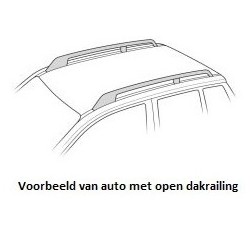 Thule dakdragers zwart aluminium Volkswagen Polo 5-dr Hatchback (Fun) 2003-heden met open dakrailing